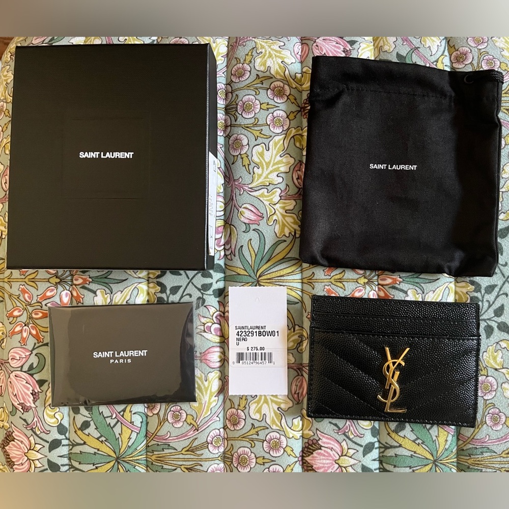 Saint Laurent Quilted Black Card Holder